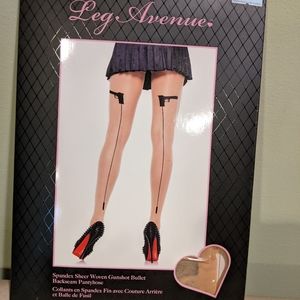 Sheer woven Gunshot Bullet Back seam Pantyhose